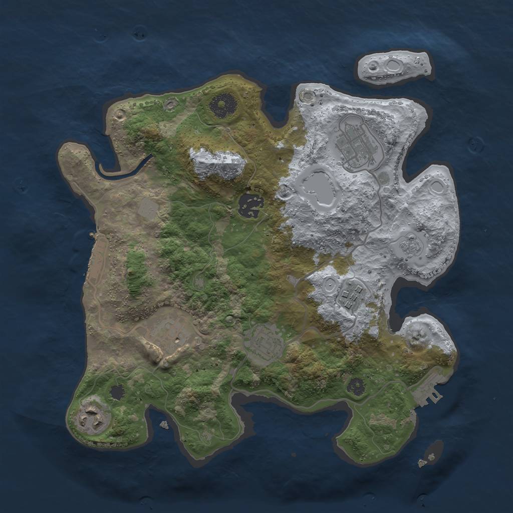 Rust Map: Procedural Map, Size: 3000, Seed: 348500947, 12 Monuments
