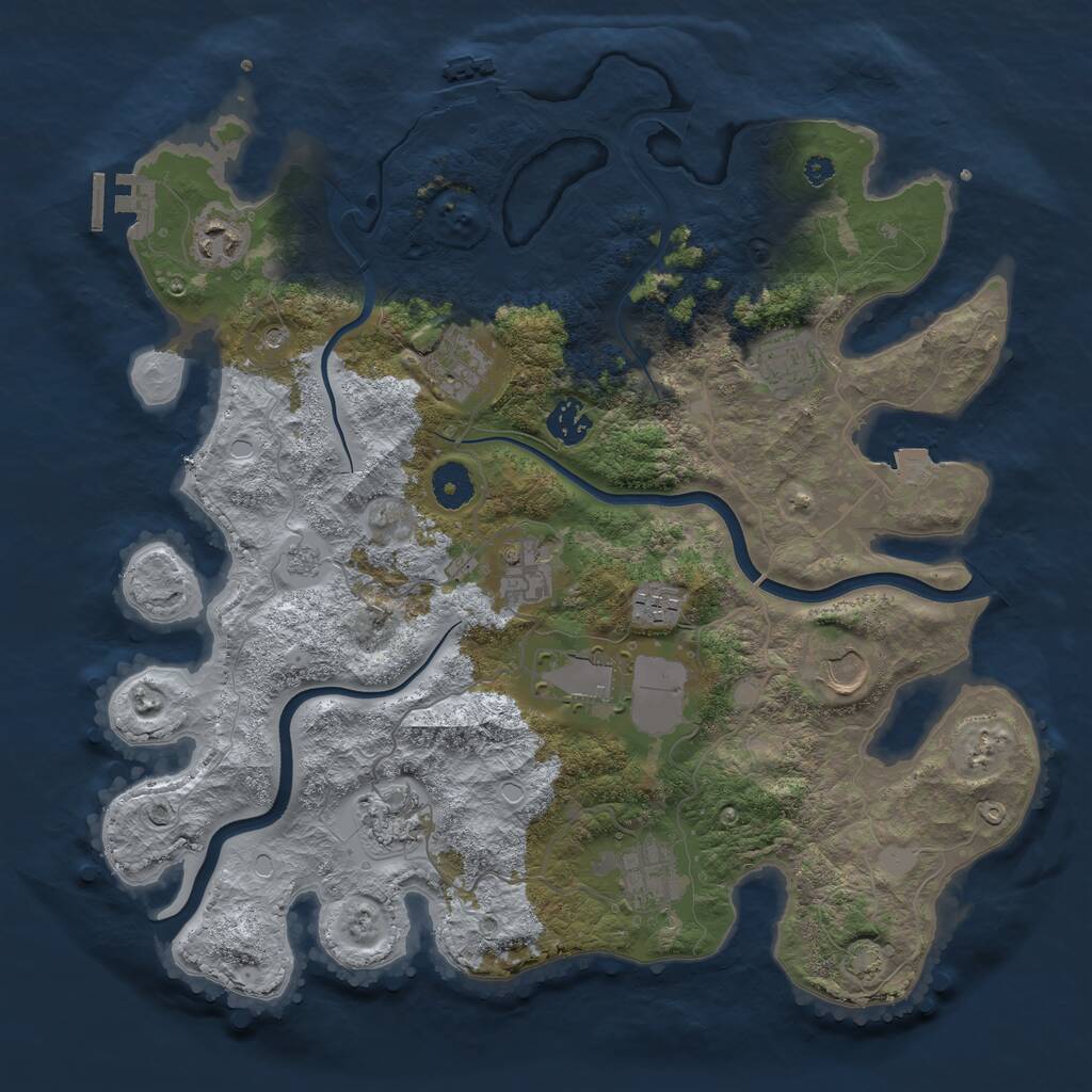 Rust Map: Procedural Map, Size: 3750, Seed: 1488814336, 16 Monuments