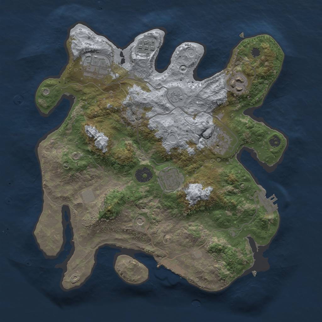 Rust Map: Procedural Map, Size: 3000, Seed: 5796340, 12 Monuments