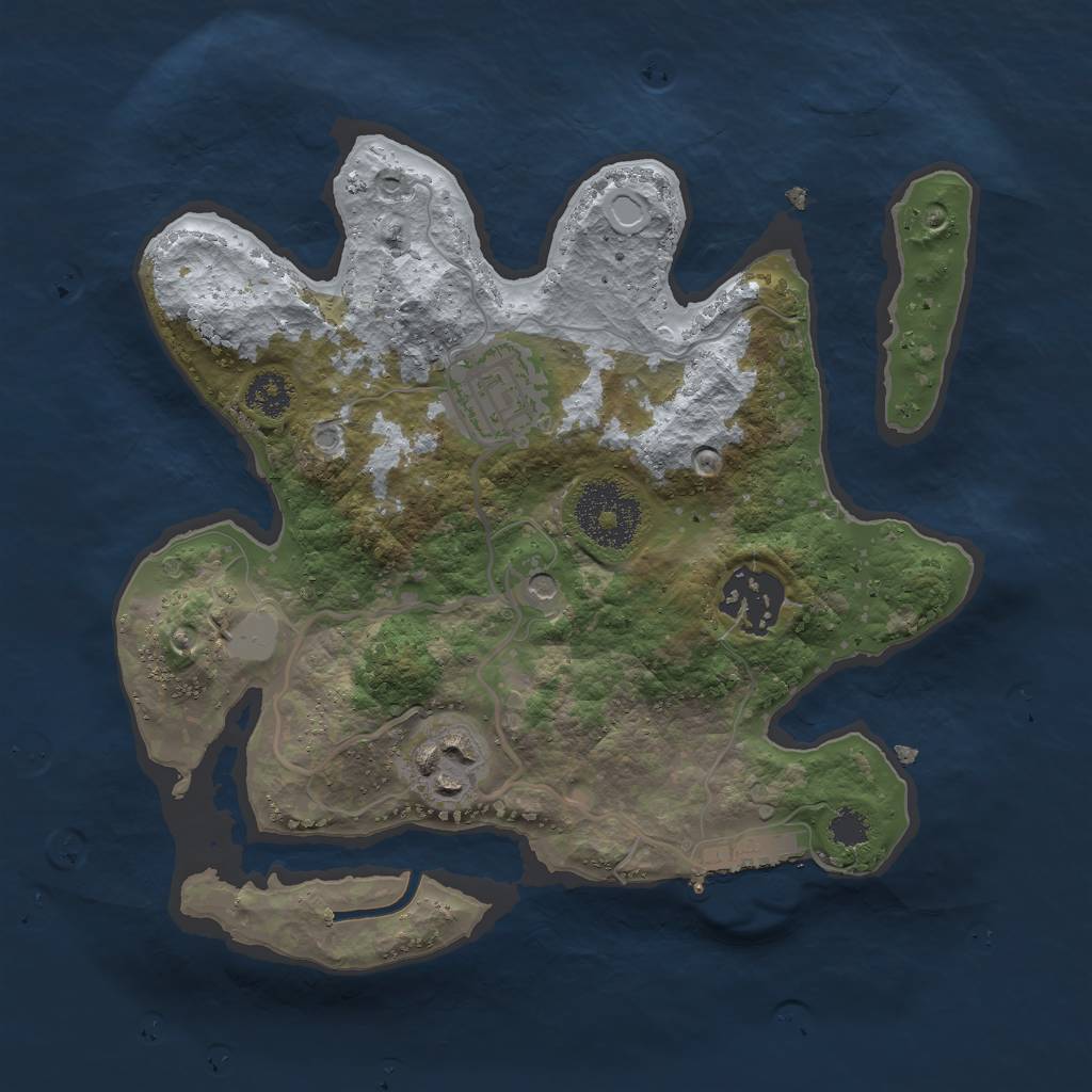 Rust Map: Procedural Map, Size: 2500, Seed: 237, 8 Monuments