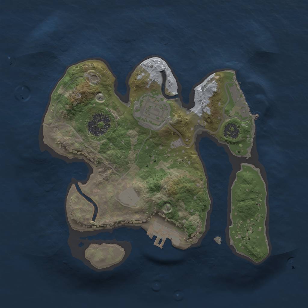Rust Map: Procedural Map, Size: 2000, Seed: 1175020393, 6 Monuments
