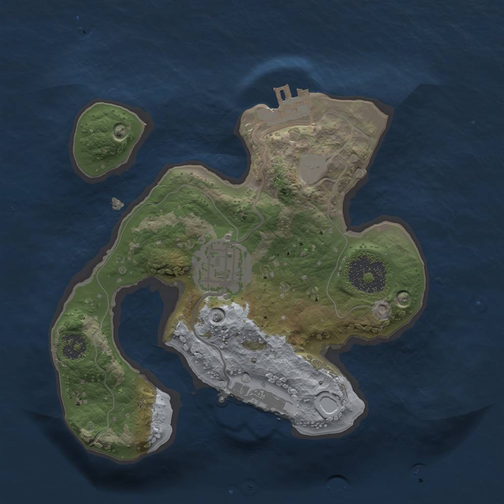 Rust Map: Procedural Map, Size: 2000, Seed: 1443611771, 6 Monuments