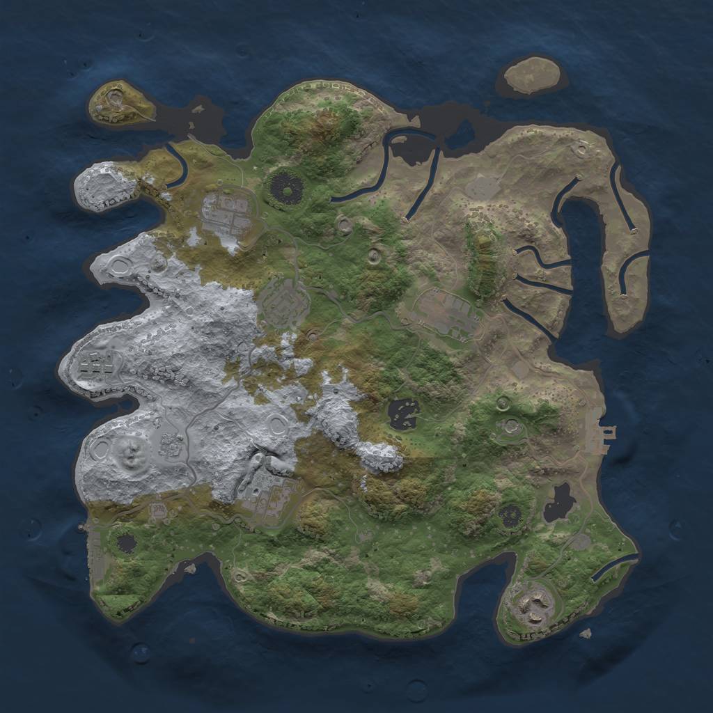 Rust Map: Procedural Map, Size: 3260, Seed: 123456, 14 Monuments