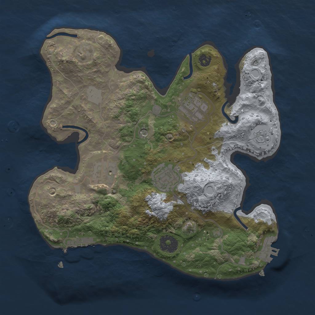 Rust Map: Procedural Map, Size: 2600, Seed: 74632, 10 Monuments