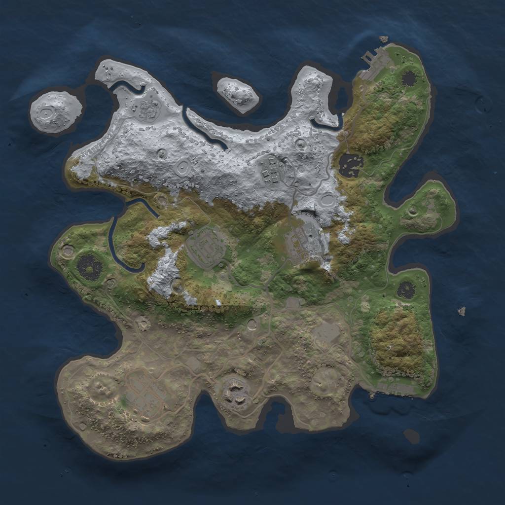 Rust Map: Procedural Map, Size: 3000, Seed: 821943440, 13 Monuments