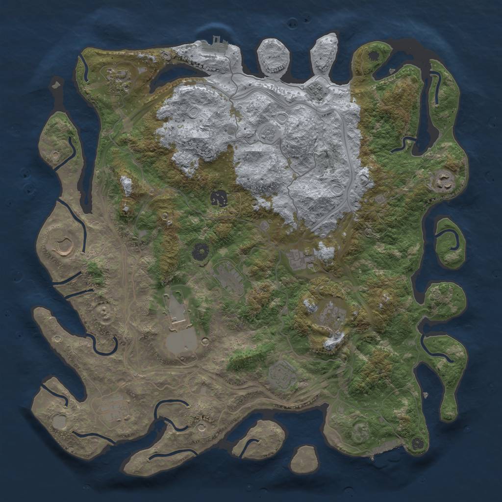 Rust Map: Procedural Map, Size: 4250, Seed: 953680666, 18 Monuments