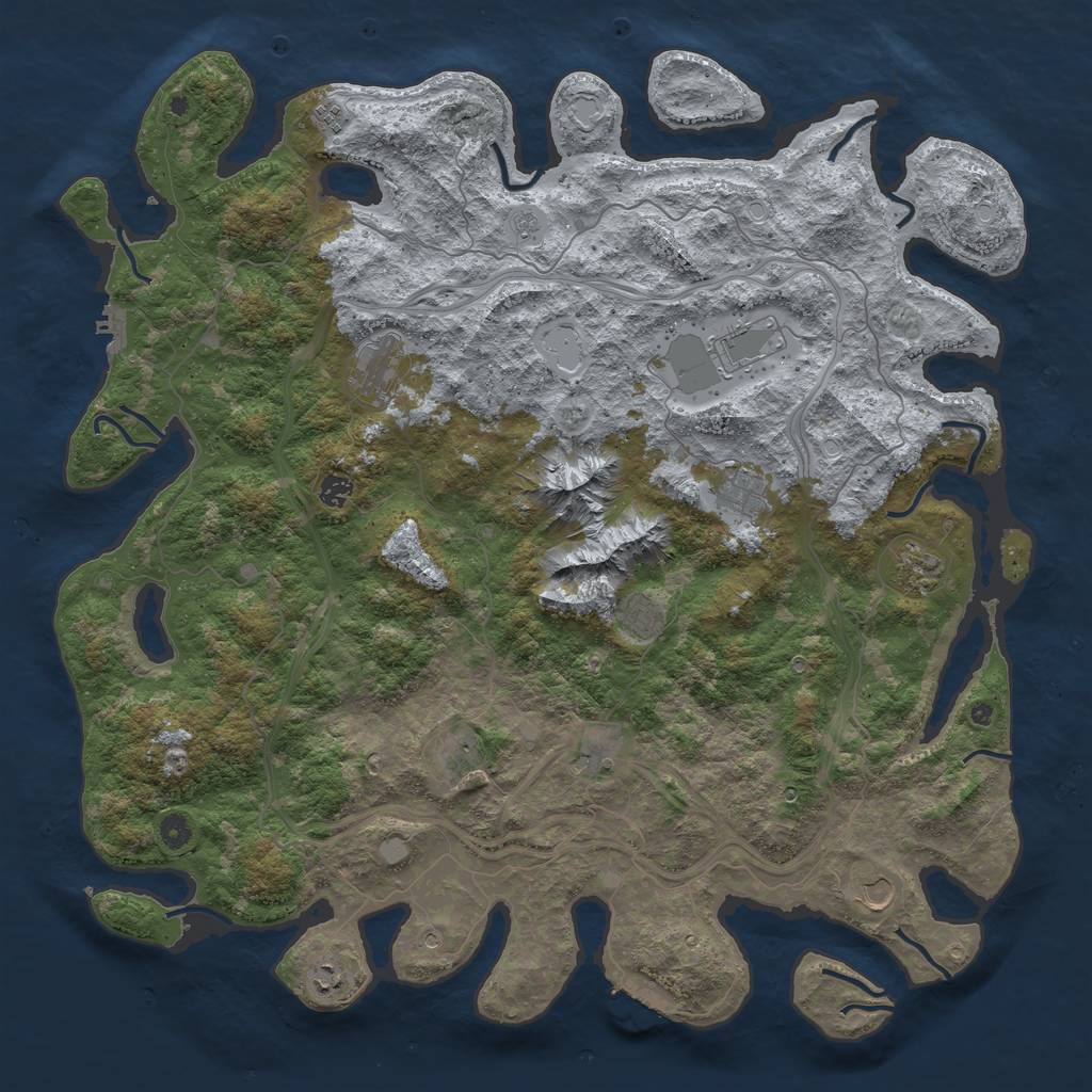 Rust Map: Procedural Map, Size: 5000, Seed: 933148076, 18 Monuments