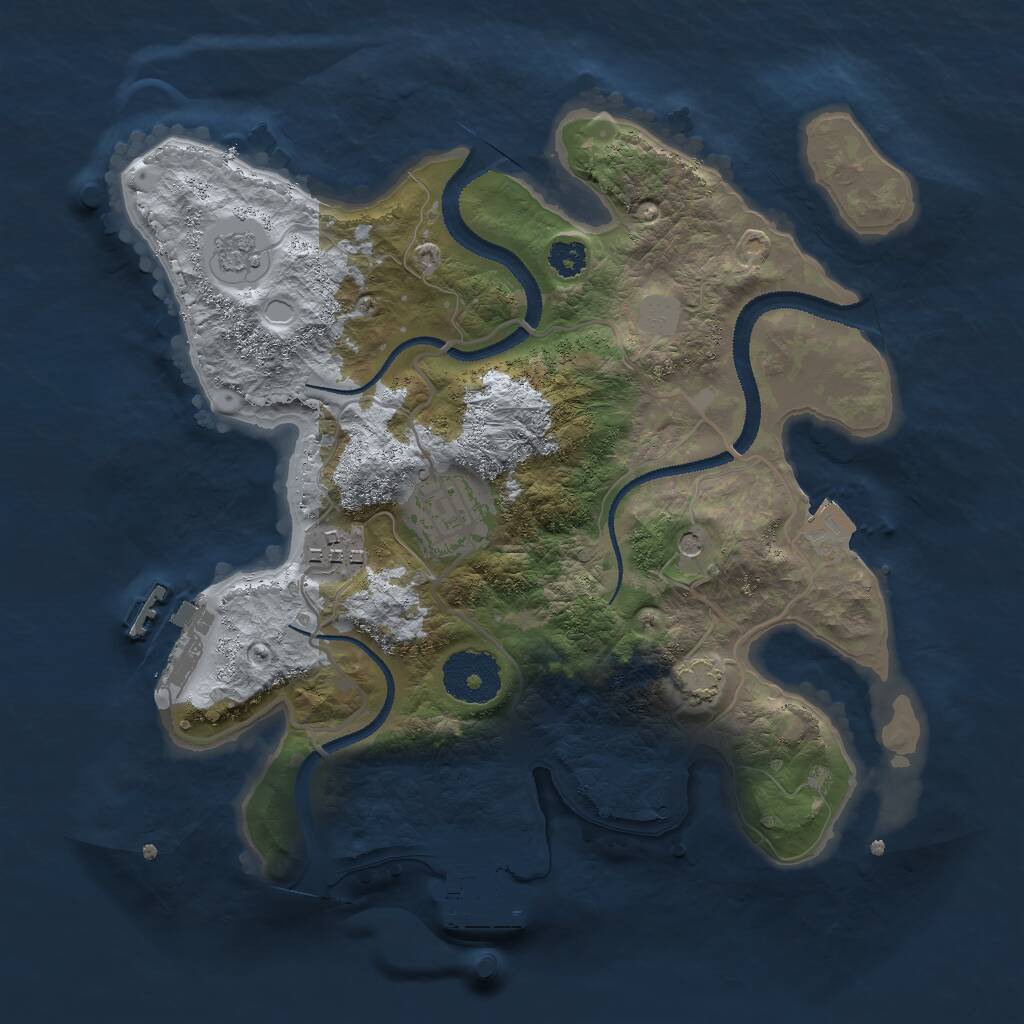 Rust Map: Procedural Map, Size: 2750, Seed: 6045, 8 Monuments