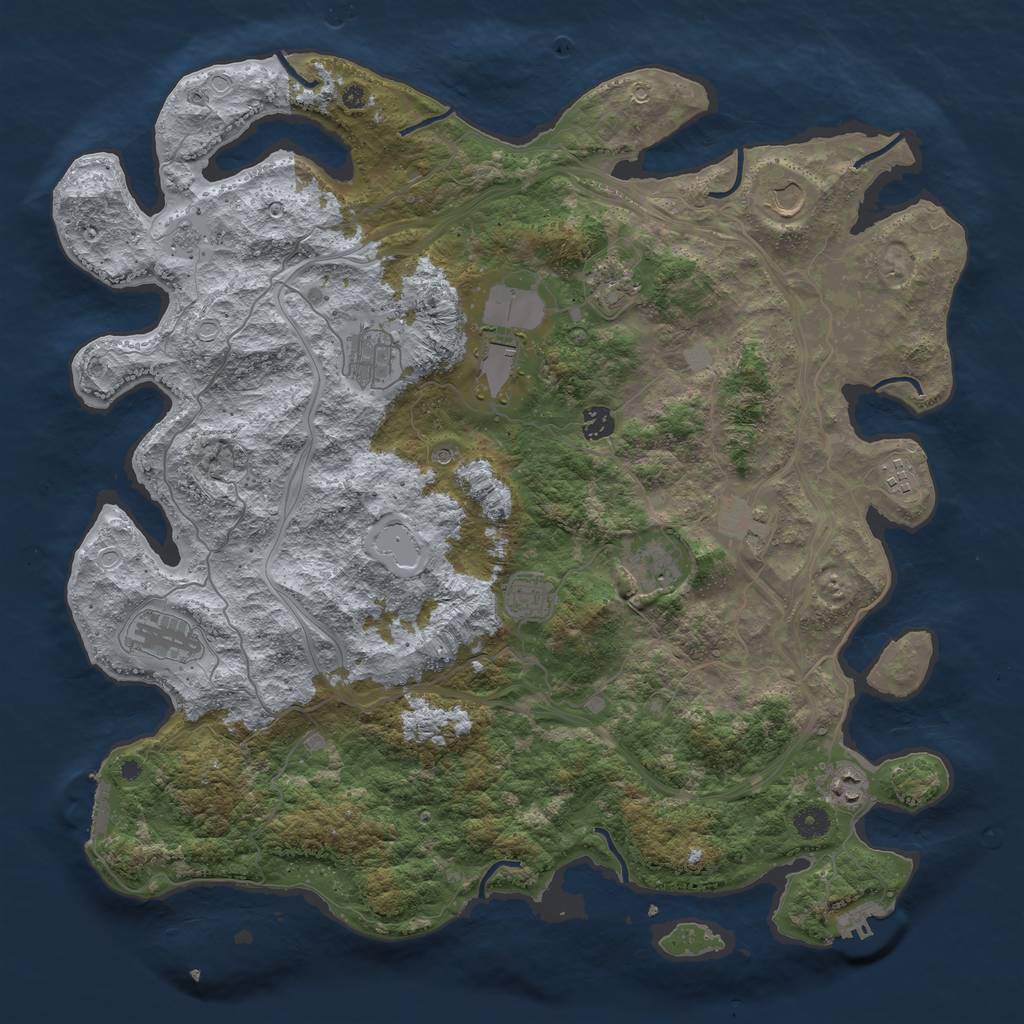 Rust Map: Procedural Map, Size: 4500, Seed: 106, 18 Monuments