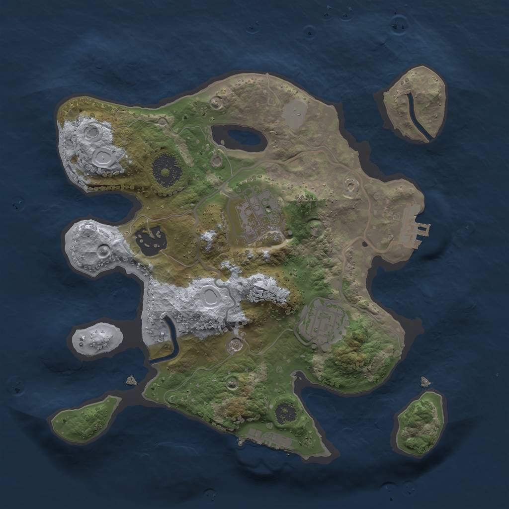 Rust Map: Procedural Map, Size: 2500, Seed: 6947838, 9 Monuments