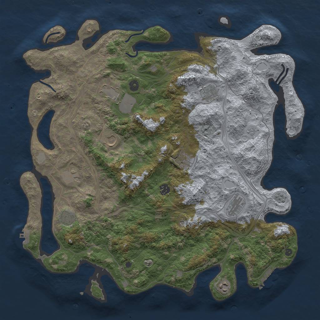 Rust Map: Procedural Map, Size: 4500, Seed: 963798, 17 Monuments