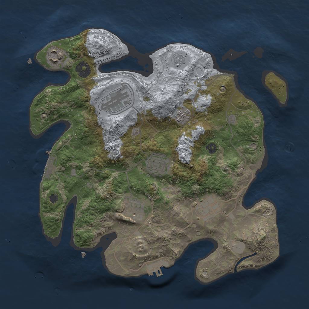 Rust Map: Procedural Map, Size: 3000, Seed: 815, 12 Monuments