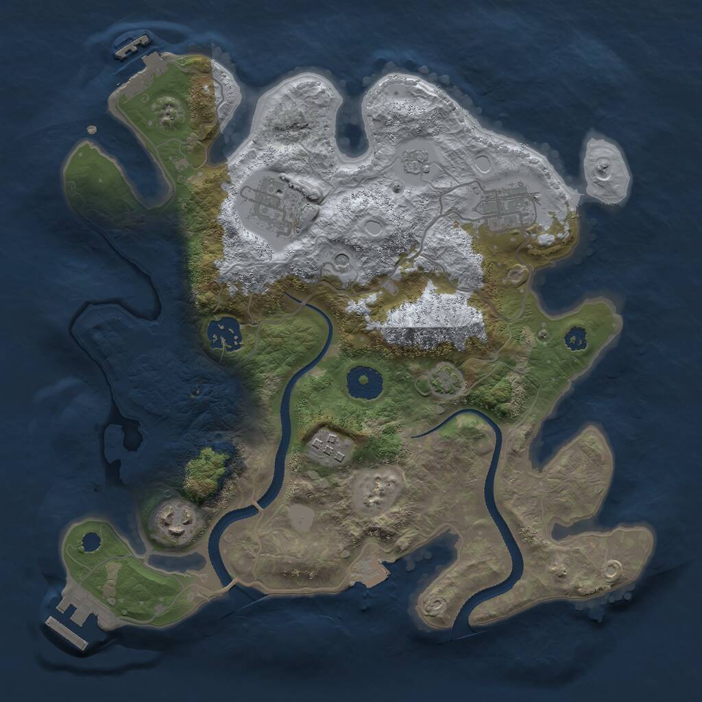 Rust Map: Procedural Map, Size: 3000, Seed: 6074981, 11 Monuments
