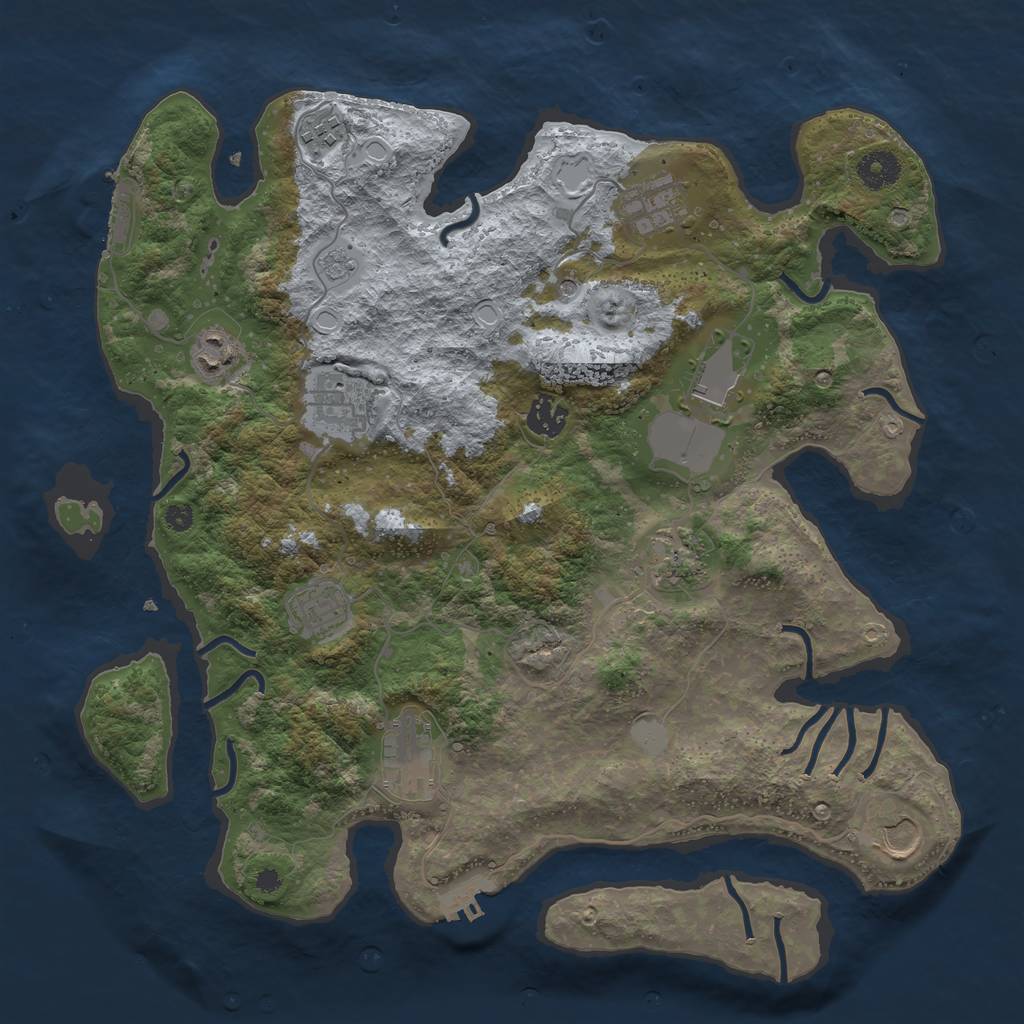 Rust Map: Procedural Map, Size: 3750, Seed: 352754323, 17 Monuments