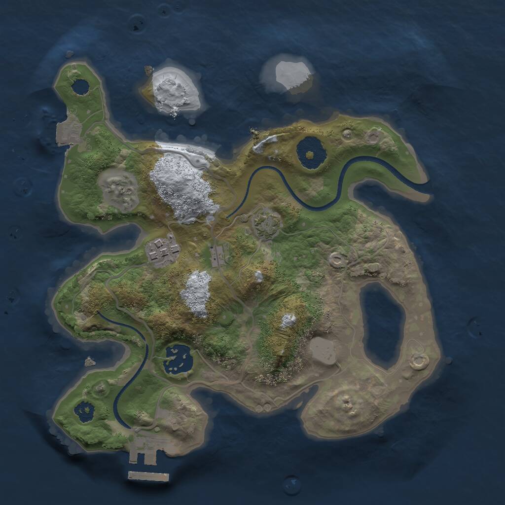 Rust Map: Procedural Map, Size: 2500, Seed: 506564568, 5 Monuments