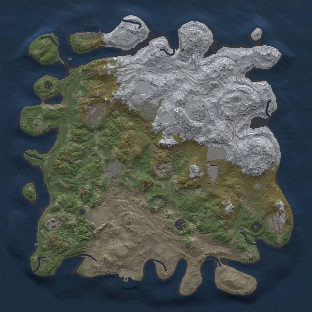 Rust Map: Procedural Map, Size: 4300, Seed: 1605, 17 Monuments