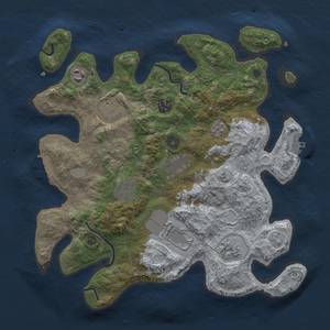 Thumbnail Rust Map: Procedural Map, Size: 3500, Seed: 1188262964, 15 Monuments