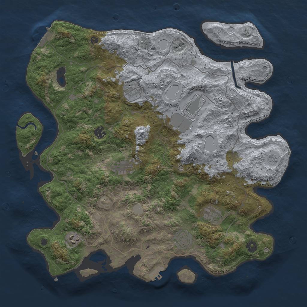 Rust Map: Procedural Map, Size: 4000, Seed: 988345, 15 Monuments
