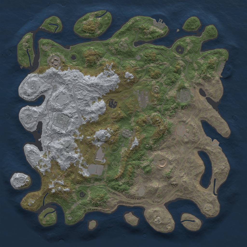 Rust Map: Procedural Map, Size: 4300, Seed: 143175, 17 Monuments