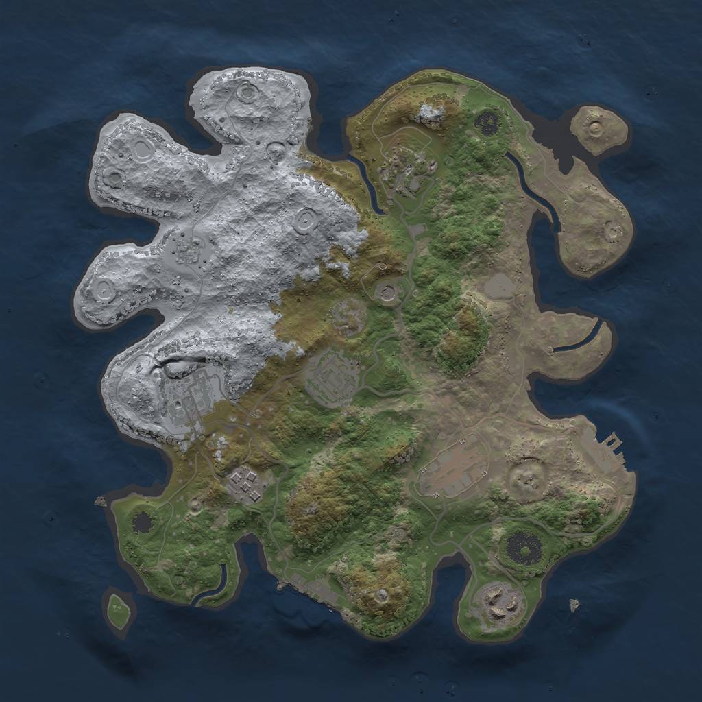 Rust Map: Procedural Map, Size: 3000, Seed: 240035685, 13 Monuments