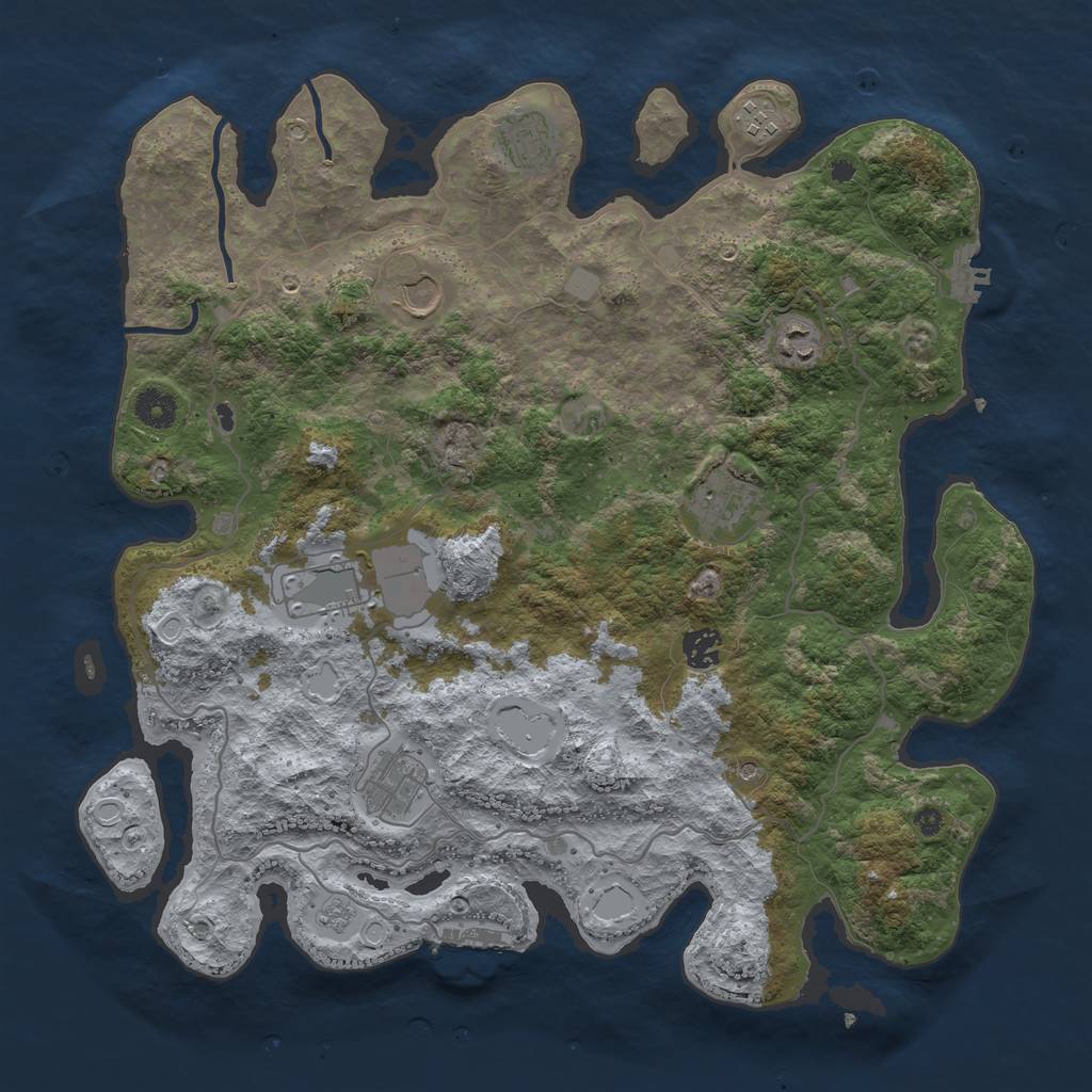 Rust Map: Procedural Map, Size: 4000, Seed: 103062375, 15 Monuments