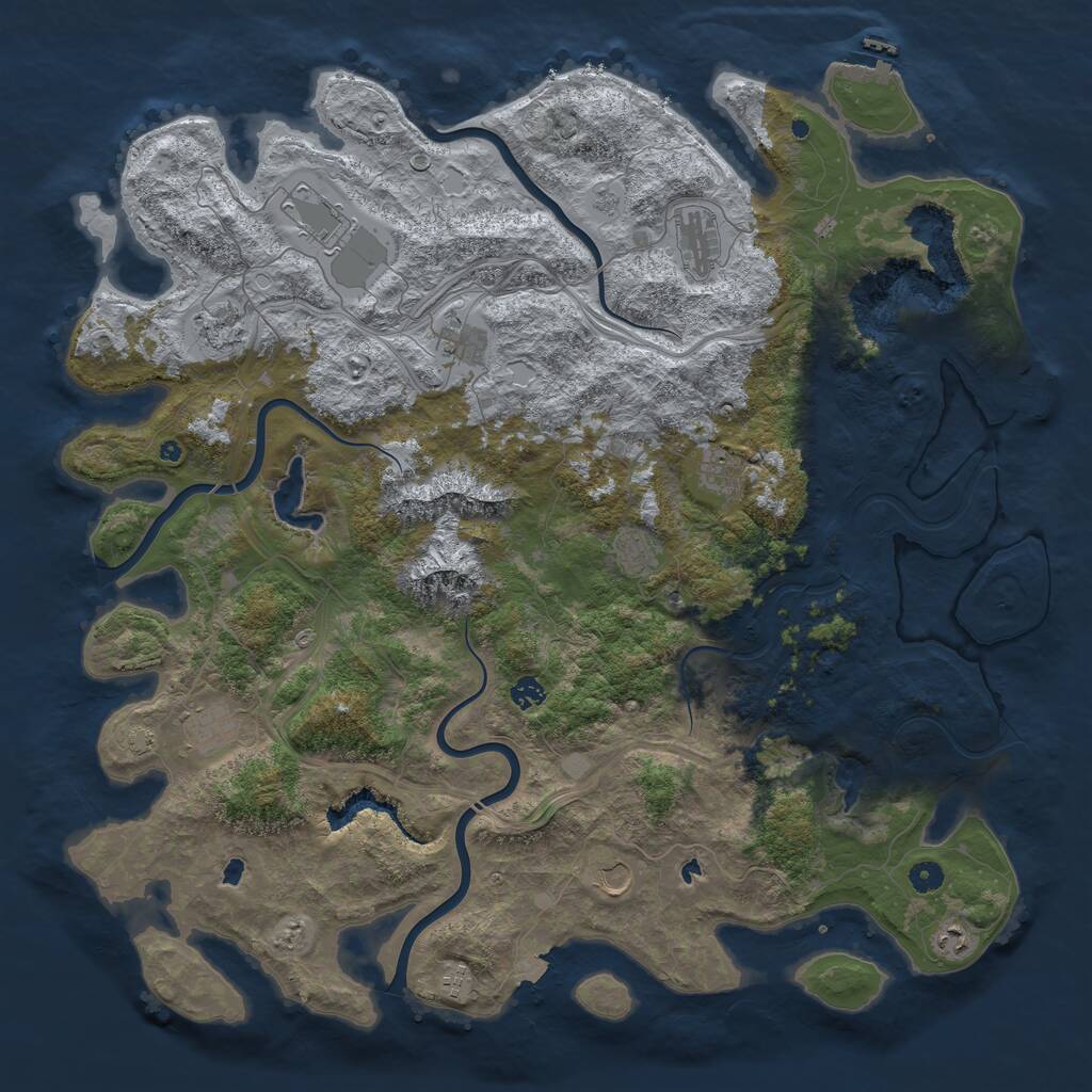 Rust Map: Procedural Map, Size: 5000, Seed: 1013312024, 17 Monuments