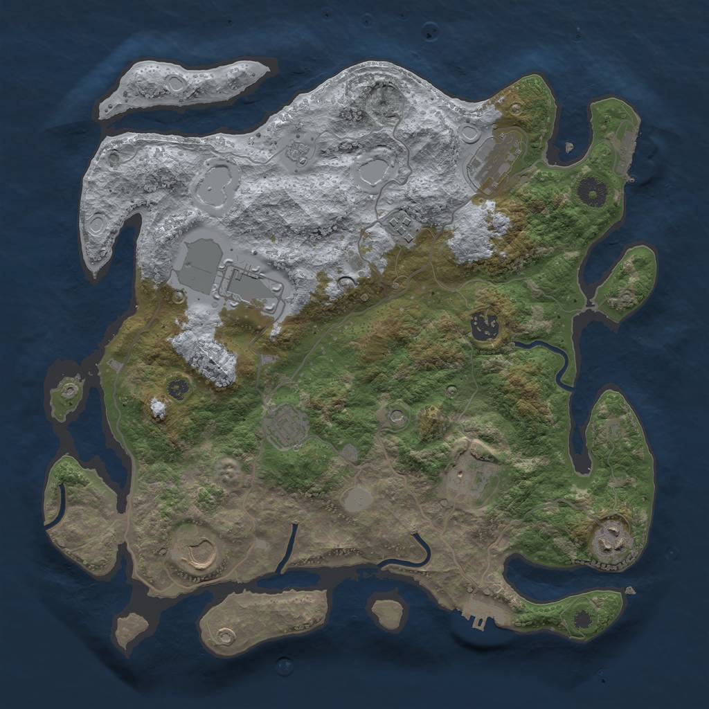 Rust Map: Procedural Map, Size: 3600, Seed: 439876134, 15 Monuments