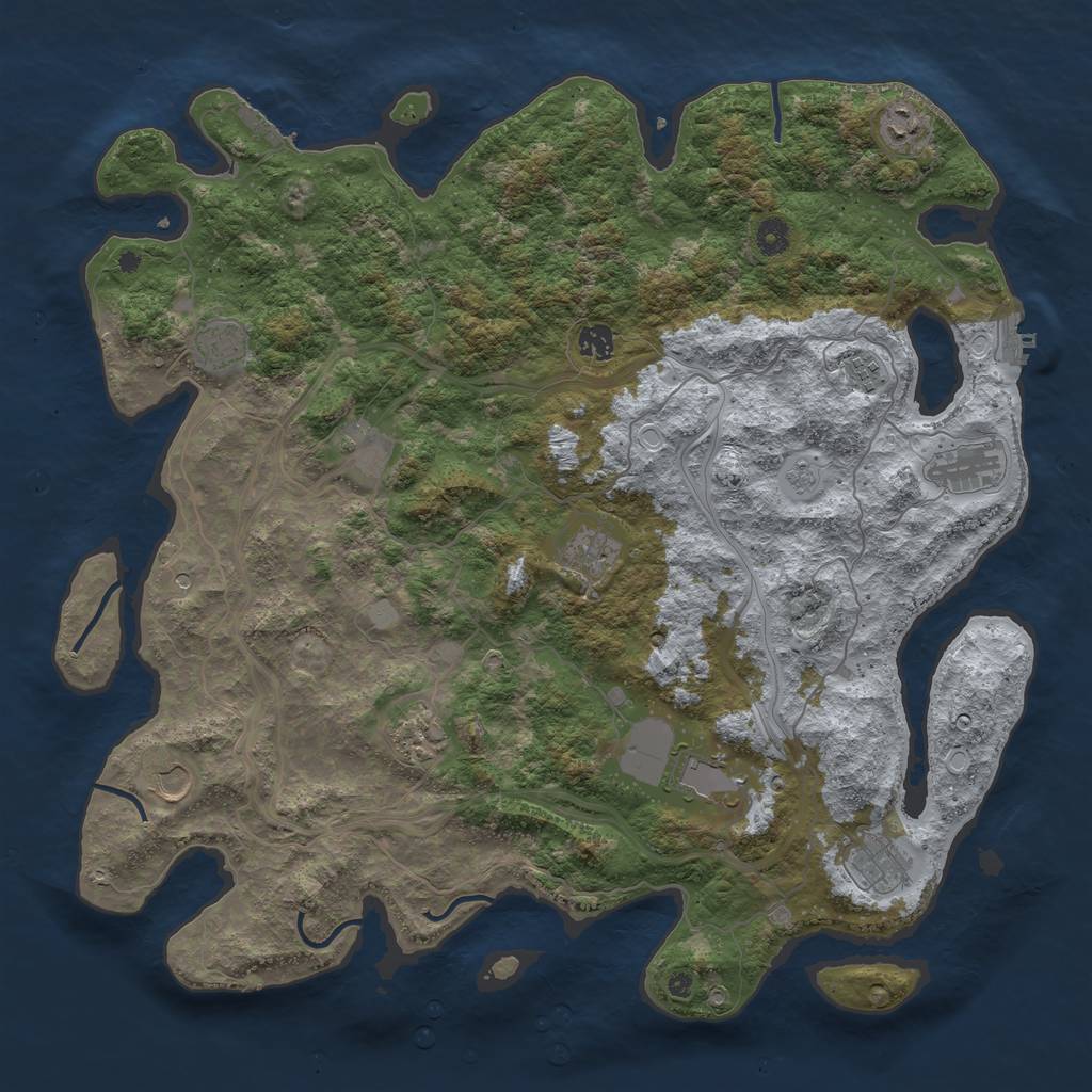 Rust Map: Procedural Map, Size: 4500, Seed: 2920, 18 Monuments