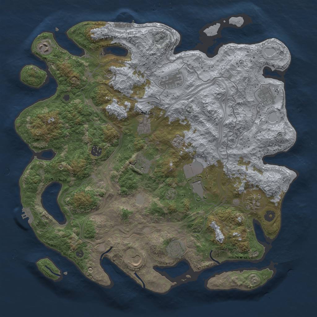 Rust Map: Procedural Map, Size: 4250, Seed: 2046405223, 18 Monuments