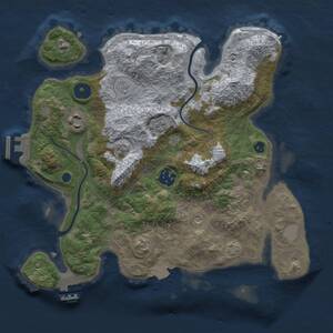 Thumbnail Rust Map: Procedural Map, Size: 3000, Seed: 46070632, 9 Monuments