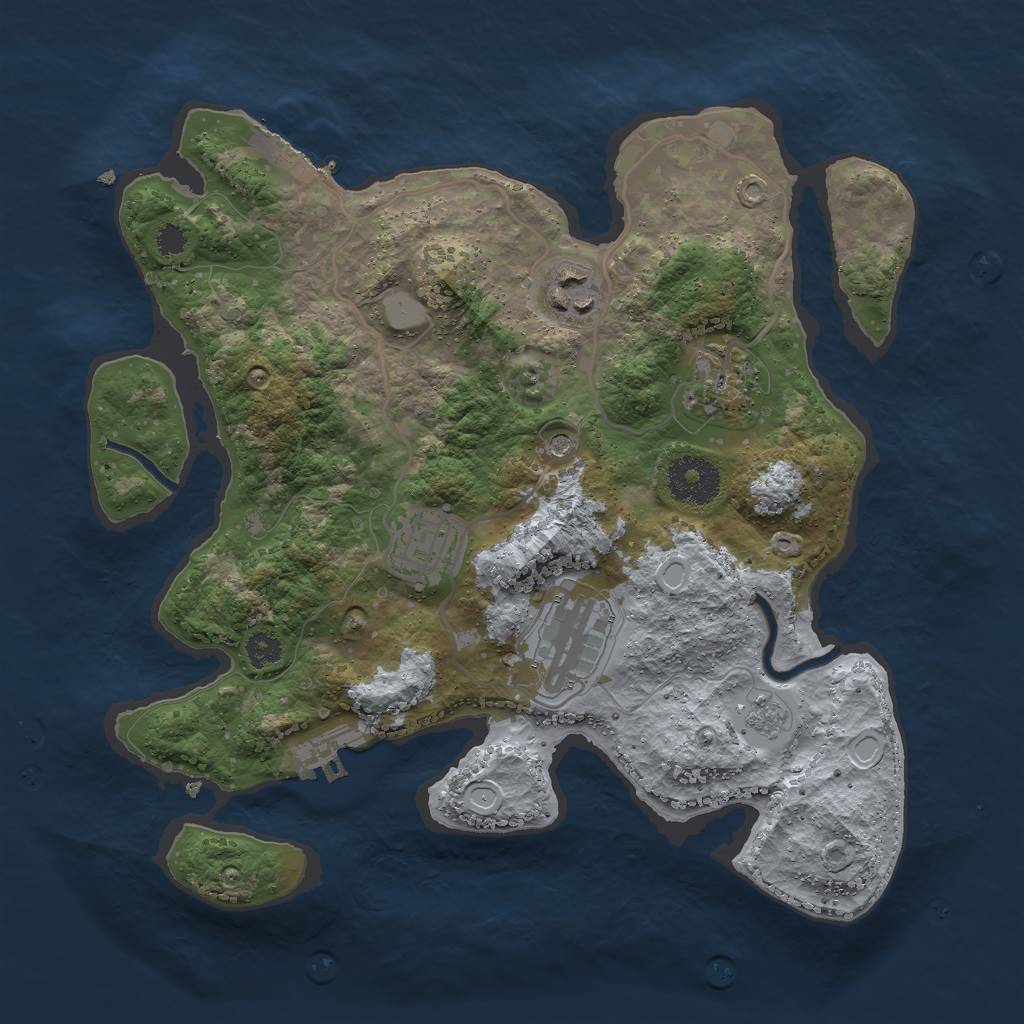 Rust Map: Procedural Map, Size: 3000, Seed: 2610574, 11 Monuments