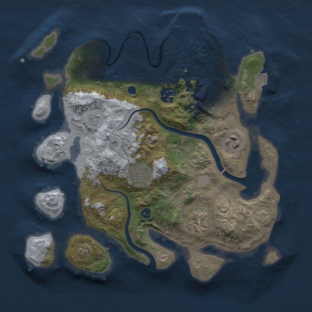 Rust Map: Procedural Map, Size: 3000, Seed: 509959590, 10 Monuments