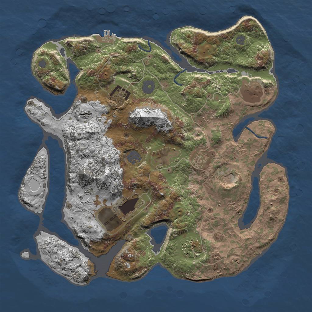 Rust Map: Procedural Map, Size: 3500, Seed: 31, 13 Monuments
