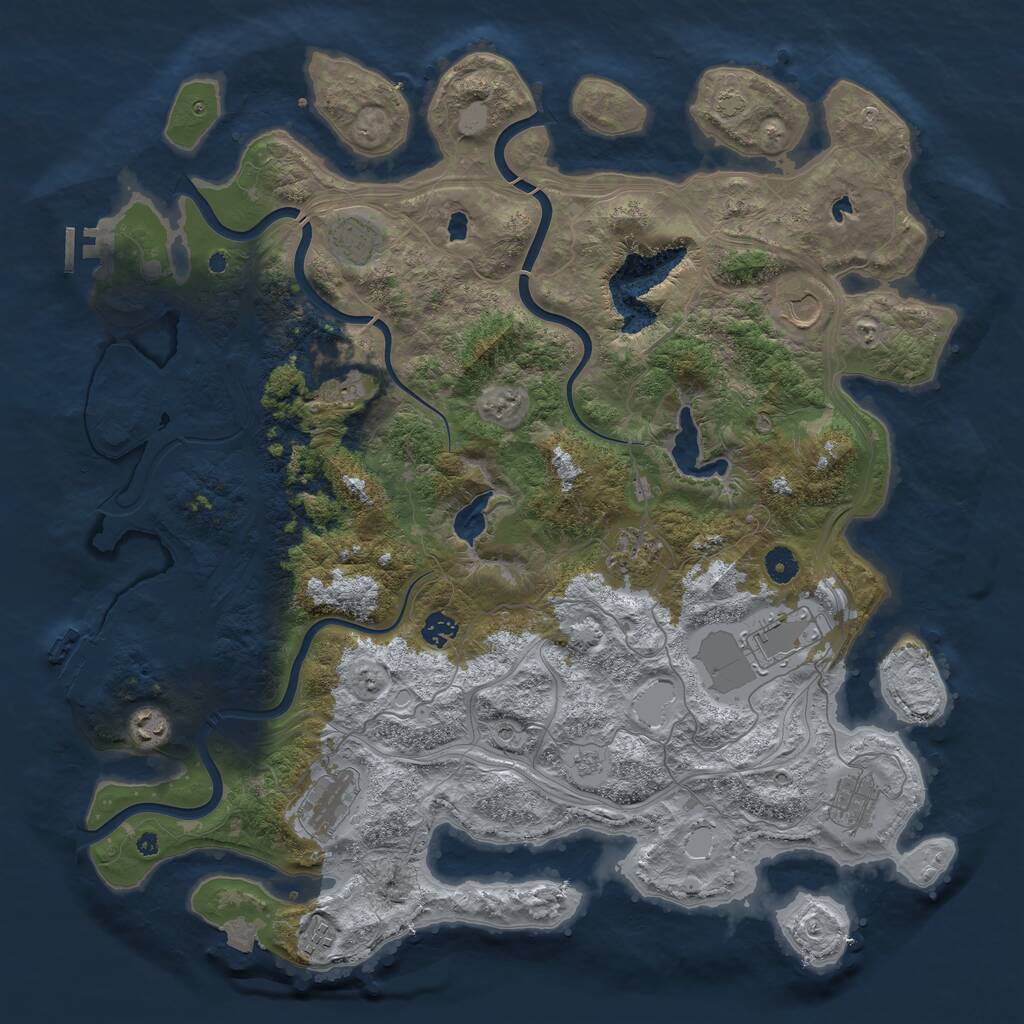 Rust Map: Procedural Map, Size: 4500, Seed: 446, 16 Monuments