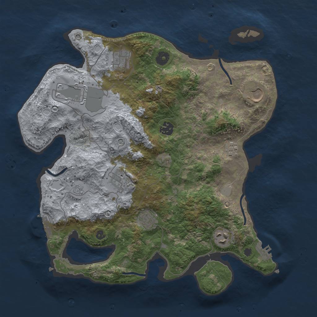 Rust Map: Procedural Map, Size: 3500, Seed: 7743, 15 Monuments