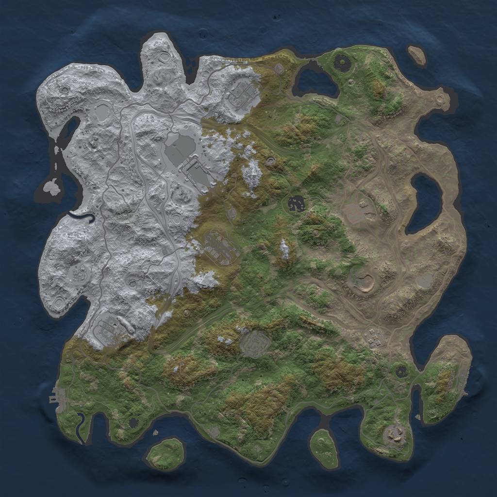 Rust Map: Procedural Map, Size: 4250, Seed: 19076, 17 Monuments