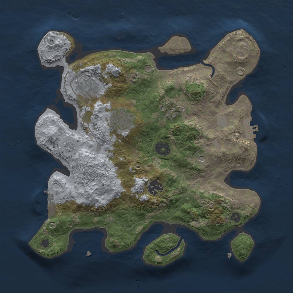 Rust Map: Procedural Map, Size: 3000, Seed: 1453950220, 11 Monuments
