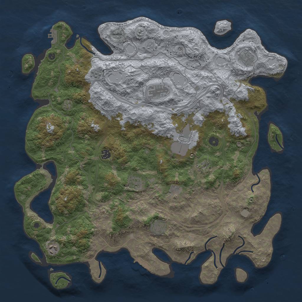 Rust Map: Procedural Map, Size: 4578, Seed: 10000, 17 Monuments