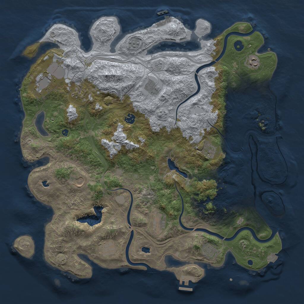 Rust Map: Procedural Map, Size: 4500, Seed: 2777777, 17 Monuments
