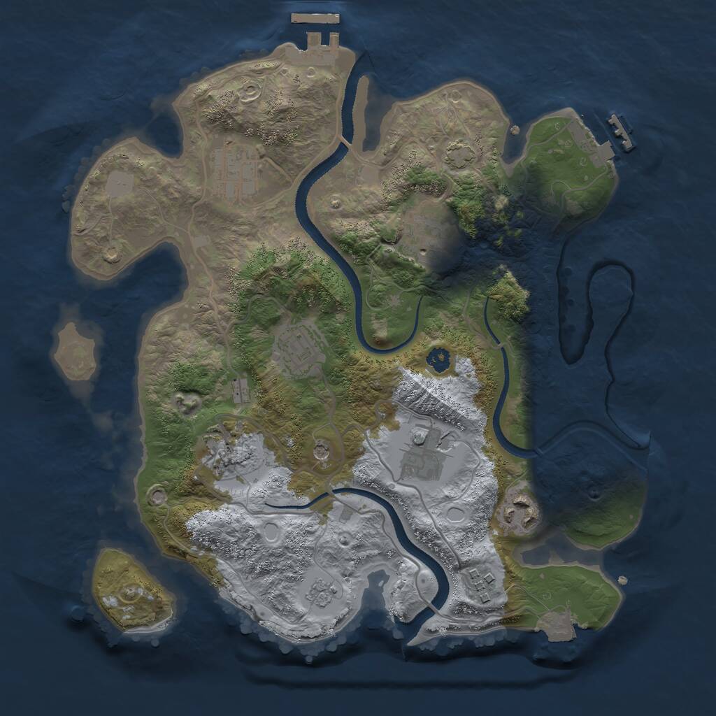 Rust Map: Procedural Map, Size: 3000, Seed: 321345, 13 Monuments