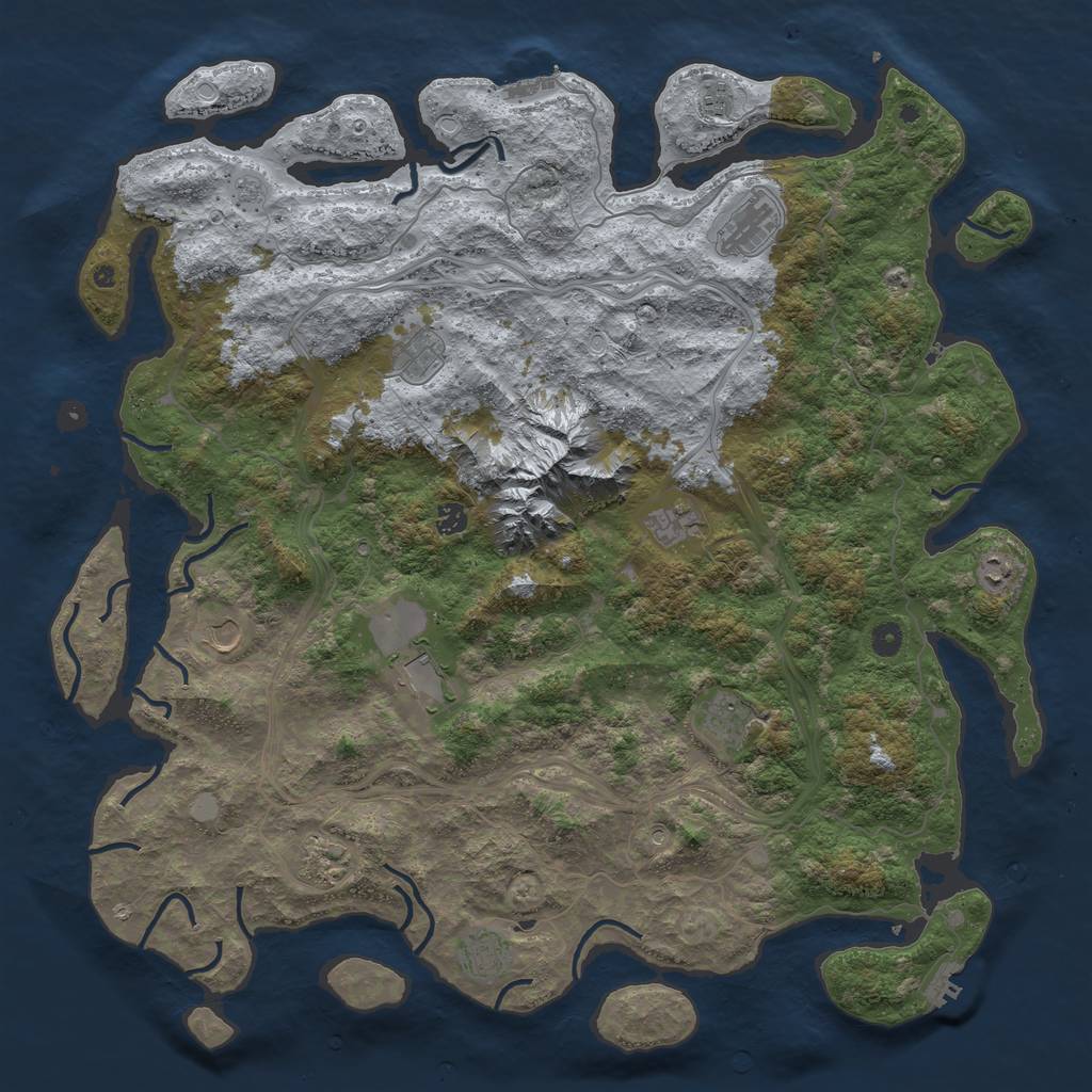 Rust Map: Procedural Map, Size: 5000, Seed: 1378487323, 18 Monuments