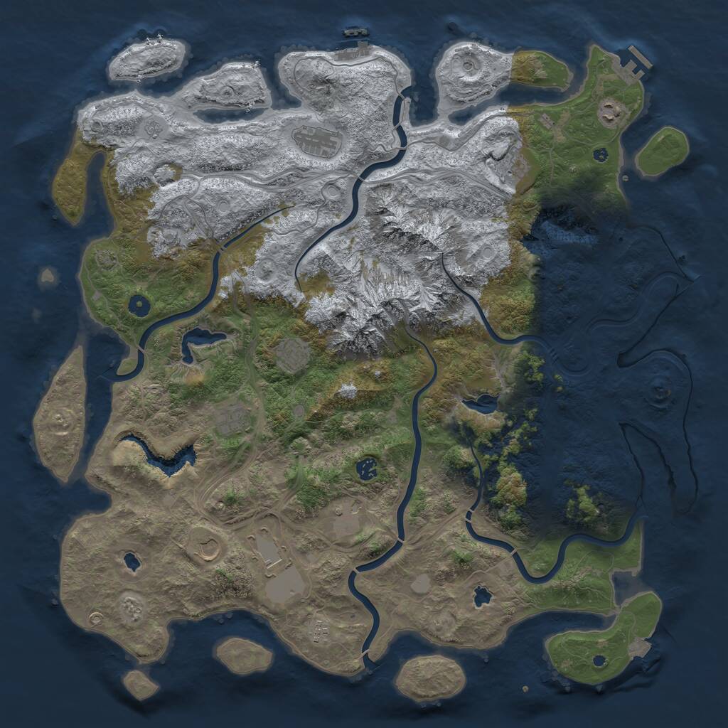 Rust Map: Procedural Map, Size: 5000, Seed: 1378487323, 17 Monuments