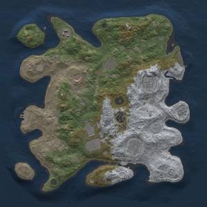 Thumbnail Rust Map: Procedural Map, Size: 3500, Seed: 1414, 16 Monuments