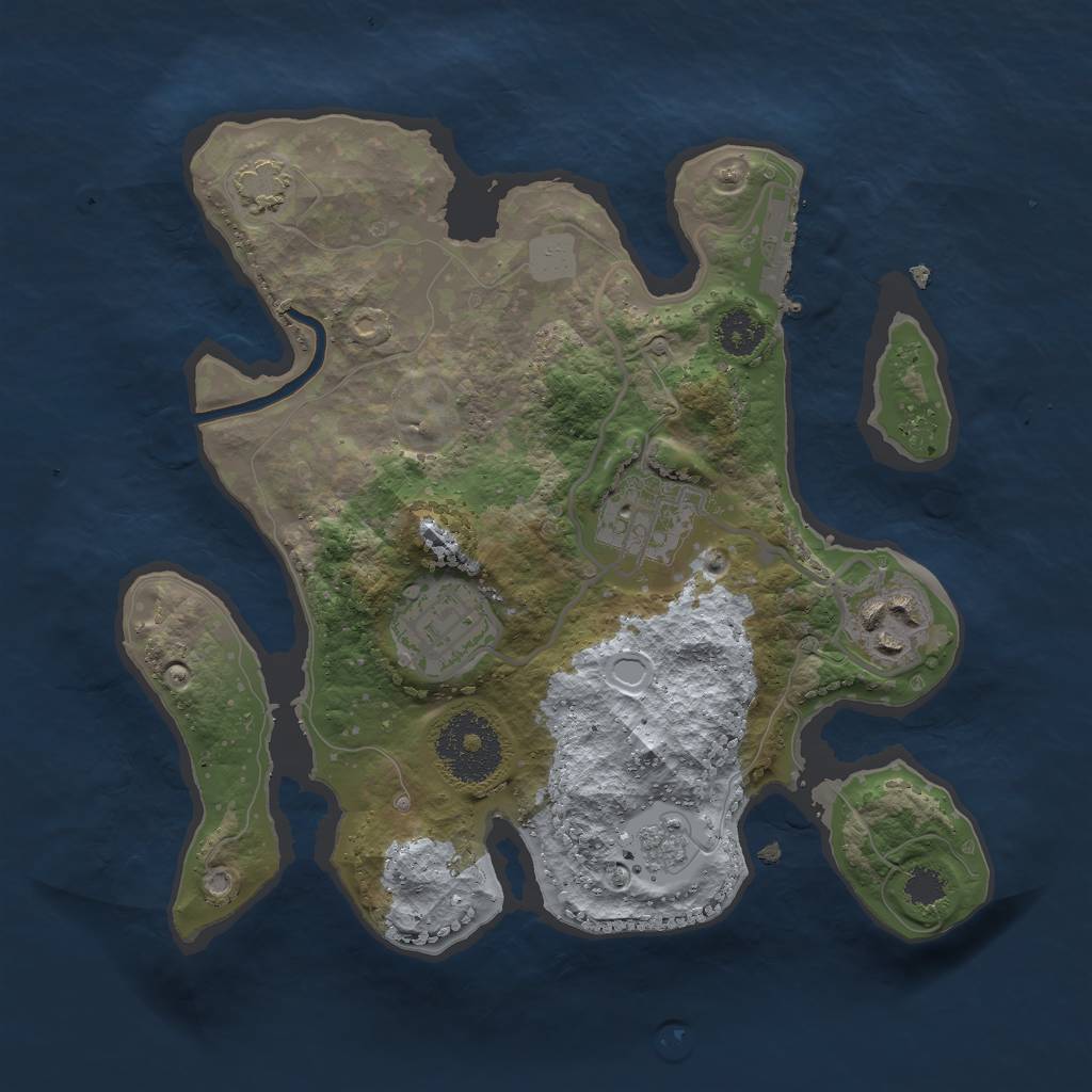 Rust Map: Procedural Map, Size: 2500, Seed: 1624245018, 9 Monuments