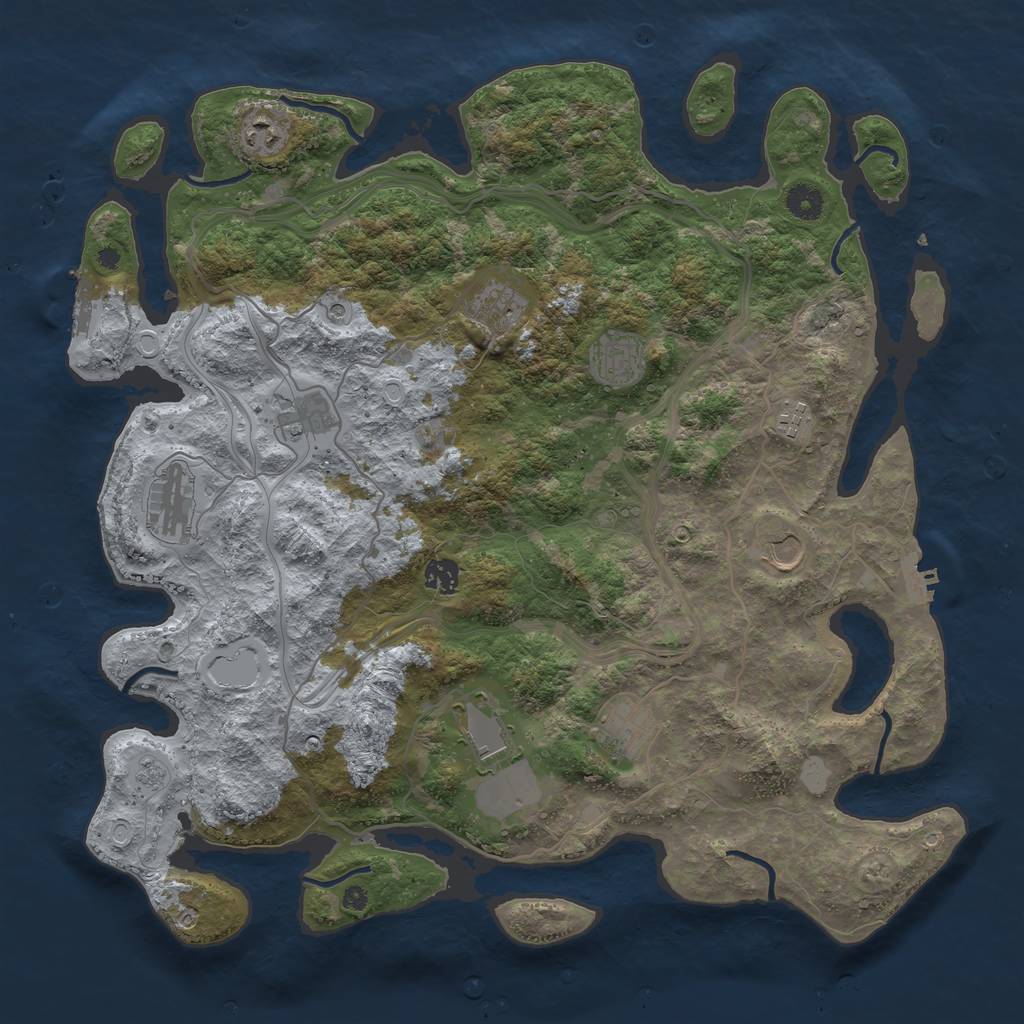 Rust Map: Procedural Map, Size: 4250, Seed: 314158, 17 Monuments