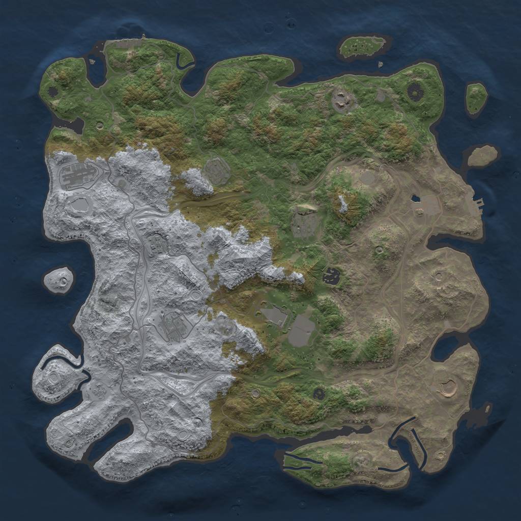 Rust Map: Procedural Map, Size: 4500, Seed: 378479497, 17 Monuments
