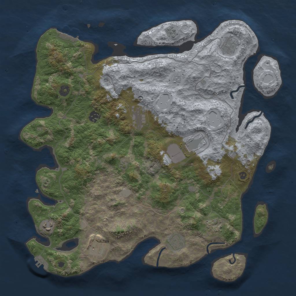 Rust Map: Procedural Map, Size: 4000, Seed: 8967245, 16 Monuments
