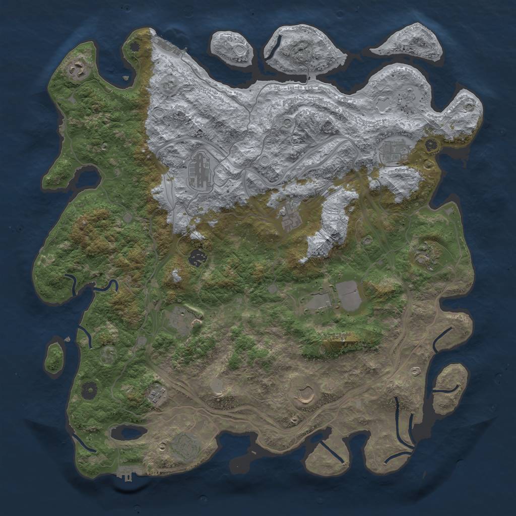 Rust Map: Procedural Map, Size: 4500, Seed: 802316509, 18 Monuments
