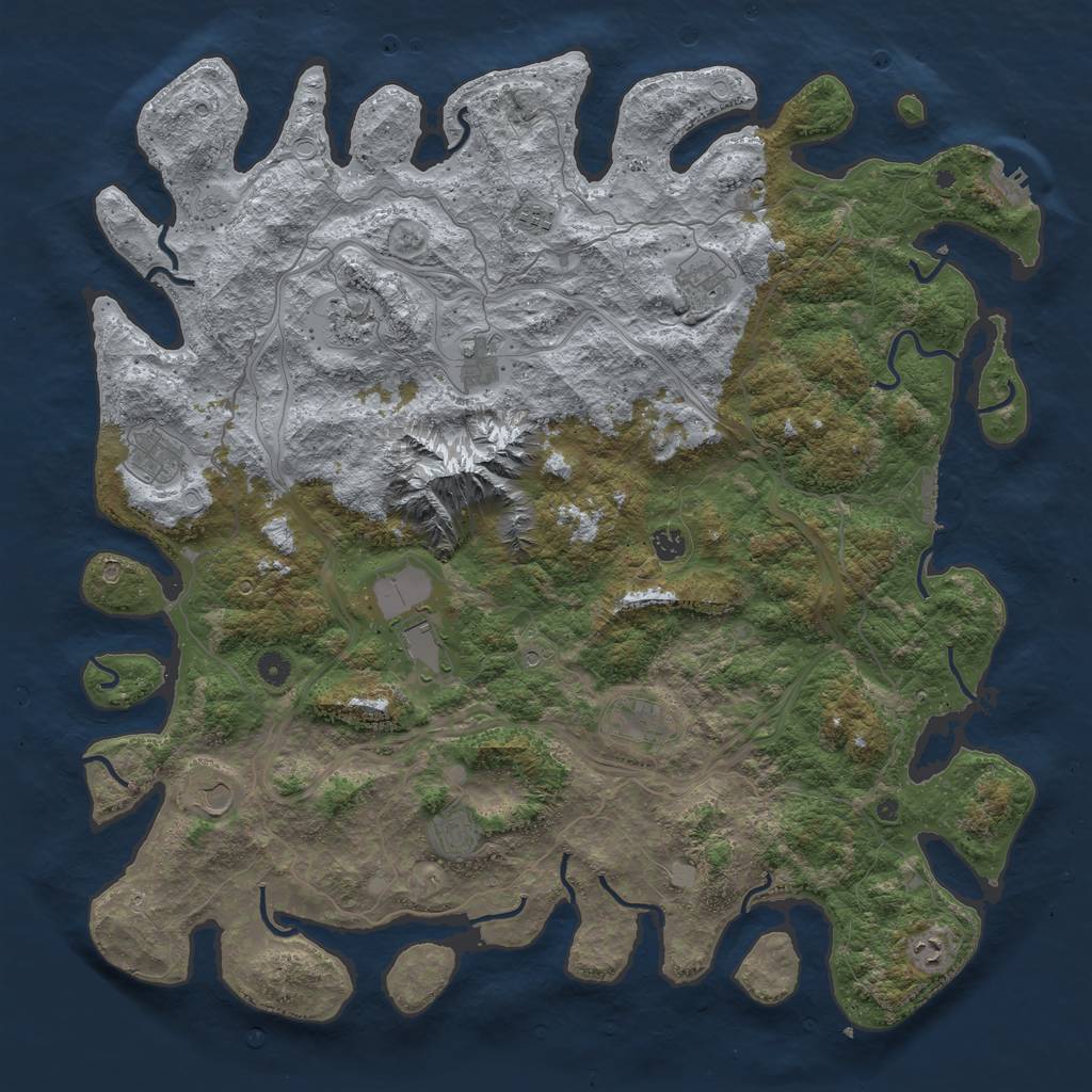 Rust Map: Procedural Map, Size: 5000, Seed: 648543688, 18 Monuments