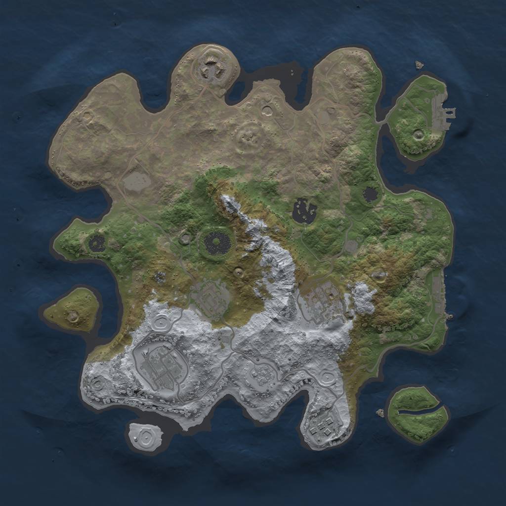 Rust Map: Procedural Map, Size: 3000, Seed: 860994699, 13 Monuments